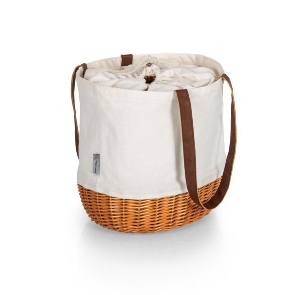 Picnic Time Coronado Basket Tote - Beige Canvas - Never Been Used